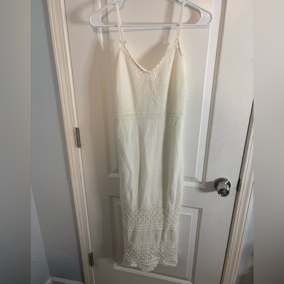 Freshman 1996 Cream Knit crochet Maxi Dress size M EUC - Picture 1 of 3